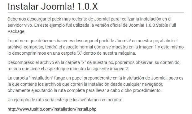 Instalar Joomla! 1.0.X