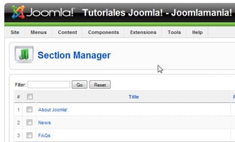 ¿Cómo crear una sección en Joomla! 1.5?